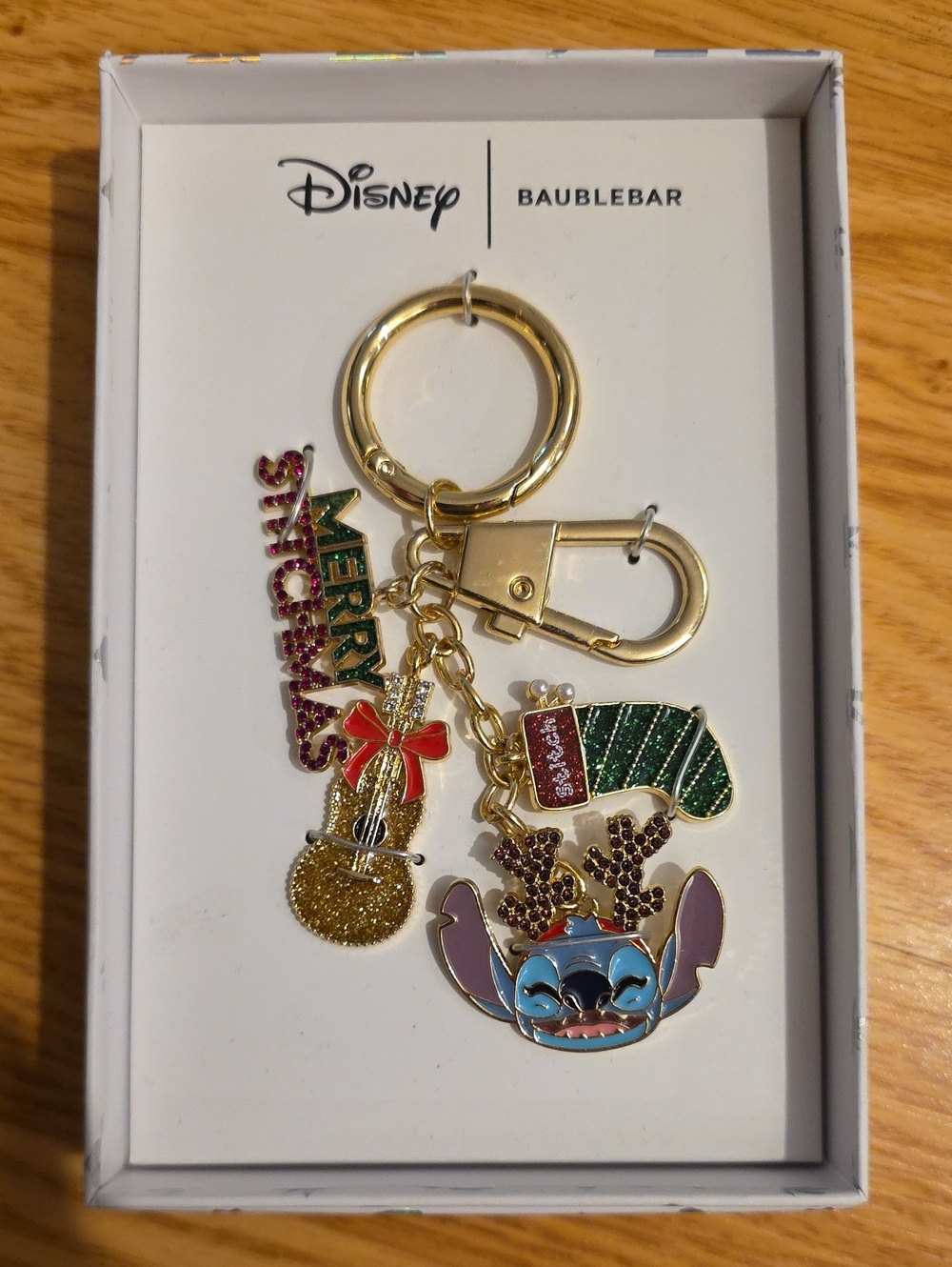 BaubleBar Disney Stitch Holiday Charm Keychain - Merry Stitchmas
